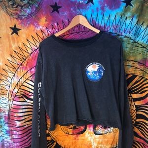 Dark Grey Long Sleeve Crop Top